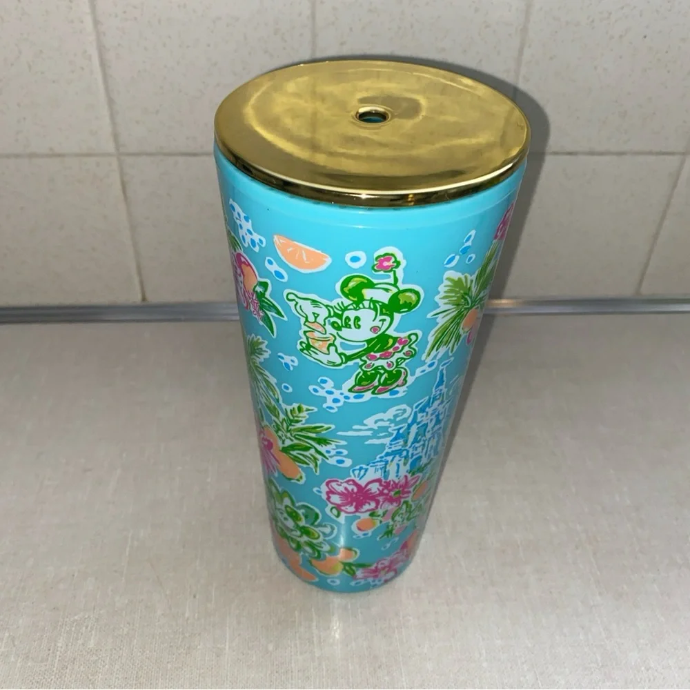 Lilly Pulitzer Disney Tumbler‎ Cup Mickey Minnie Mouse Ibiza Lilly Loves Disney